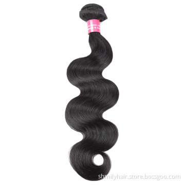 Wholesale Brazilian Virgin Human Hair Vendors Real Unprocessed 1b Body Wave Extension Thick Ends Cuticle Aligned Single Bundle